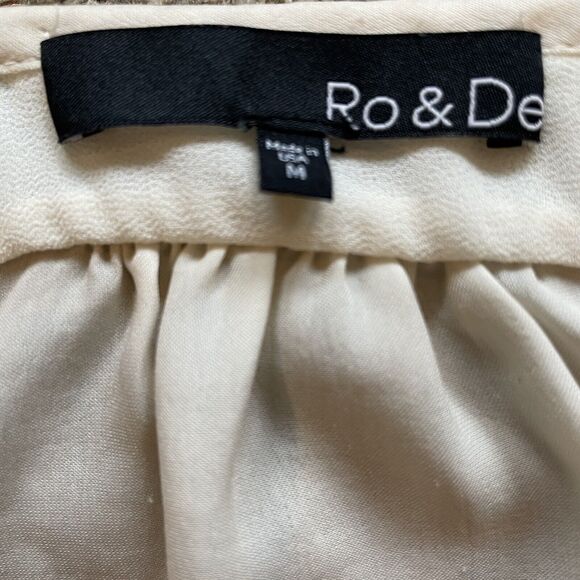 Ro & De Anthropologie Women's M Ivory Silky Cami Tank Top with Spaghetti Straps - Picture 5 of 7